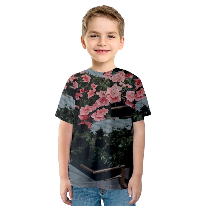 Pink Peony  Flower Kids  Sport Mesh Tee