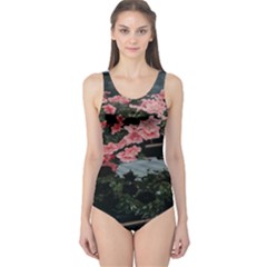 Pink Peony  Flower One Piece Swimsuit