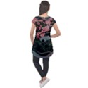 Pink Peony  Flower Cap Sleeve High Low Top View2