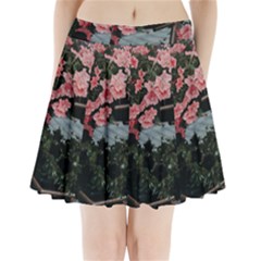 Pink Peony  Flower Pleated Mini Skirt by artworkshop