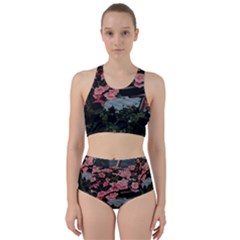 Pink Peony  Flower Racer Back Bikini Set