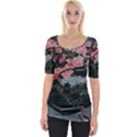 Pink Peony  Flower Wide Neckline Tee View1