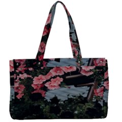 Pink Peony  Flower Canvas Work Bag by artworkshop