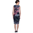 Pink Peony  Flower Sleeveless Velvet Midi Dress View2