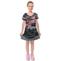 Pink Peony  Flower Kids  Short Sleeve Velvet Dress View1