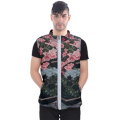 Pink Peony  Flower Men s Puffer Vest