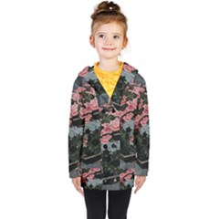 Pink Peony  Flower Kids  Double Breasted Button Coat by artworkshop