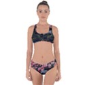 Pink Peony  Flower Criss Cross Bikini Set View1