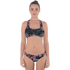 Pink Peony  Flower Cross Back Hipster Bikini Set by artworkshop