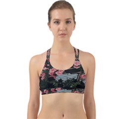 Pink Peony  Flower Back Web Sports Bra