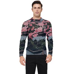 Pink Peony  Flower Men s Long Sleeve Rash Guard