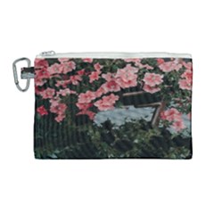 Pink Peony  Flower Canvas Cosmetic Bag (Large)