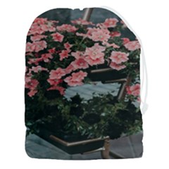 Pink Peony  Flower Drawstring Pouch (3xl) by artworkshop