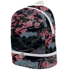 Pink Peony  Flower Zip Bottom Backpack