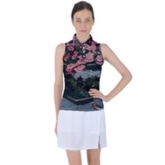 Pink Peony  Flower Women s Sleeveless Polo Tee