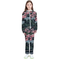 Pink Peony  Flower Kids  Tracksuit by artworkshop