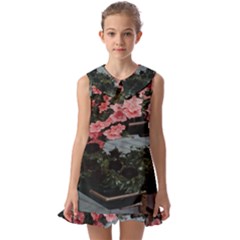 Pink Peony  Flower Kids  Pilgrim Collar Ruffle Hem Dress