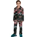 Pink Peony  Flower Kids  Long Sleeve Velvet Pajamas Set View1