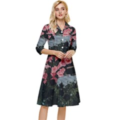 Pink Peony  Flower Classy Knee Length Dress by artworkshop