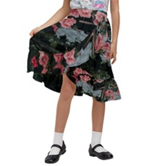 Pink Peony  Flower Kids  Ruffle Flared Wrap Midi Skirt