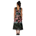 Pink Peony  Flower Sleeveless Cross Front Cocktail Midi Chiffon Dress View4