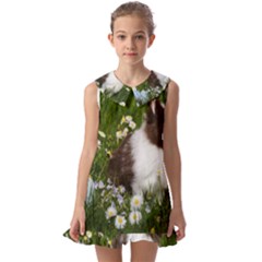 Rabbit Kids  Pilgrim Collar Ruffle Hem Dress by artworkshop