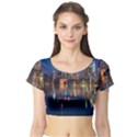 Seaside River Short Sleeve Crop Top View1