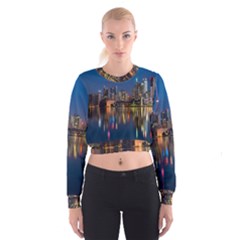 Seaside River Cropped Sweatshirt by artworkshop