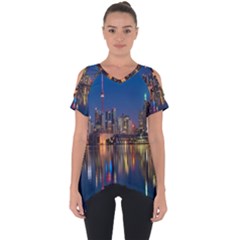 Seaside River Cut Out Side Drop Tee by artworkshop