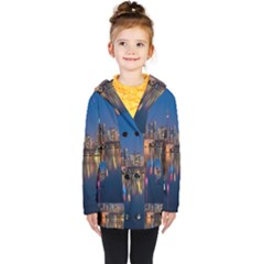 Seaside River Kids  Double Breasted Button Coat by artworkshop