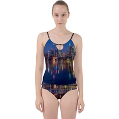 Seaside River Cut Out Top Tankini Set by artworkshop