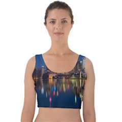 Seaside River Velvet Crop Top by artworkshop