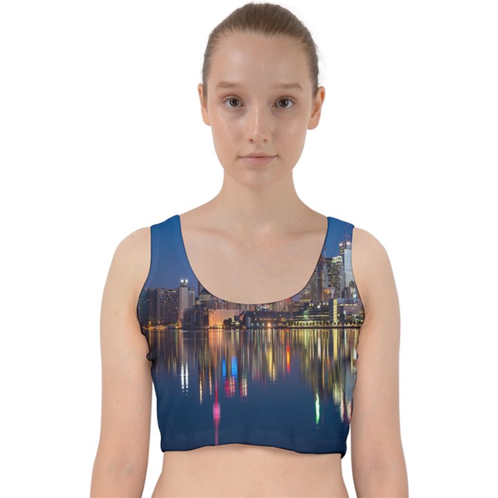 Seaside River Velvet Racer Back Crop Top