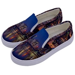 Seaside River Kids  Canvas Slip Ons by artworkshop