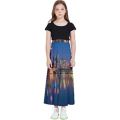 Seaside River Kids  Flared Maxi Skirt by artworkshop