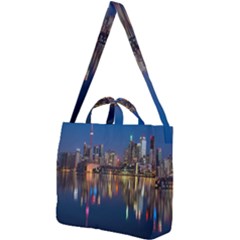 Seaside River Square Shoulder Tote Bag by artworkshop