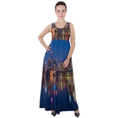 Seaside River Empire Waist Velour Maxi Dress by artworkshop