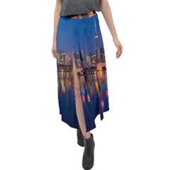 Seaside River Velour Split Maxi Skirt by artworkshop