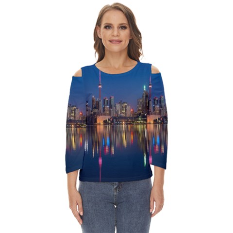 Seaside River Cut Out Wide Sleeve Top by artworkshop