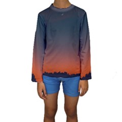 Sky Gradient Kids  Long Sleeve Swimwear by artworkshop