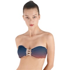 Sky Gradient Twist Bandeau Bikini Top by artworkshop