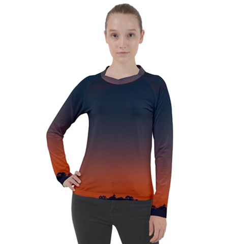 Sky Gradient Women s Pique Long Sleeve Tee by artworkshop