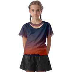 Sky Gradient Kids  Front Cut Tee by artworkshop