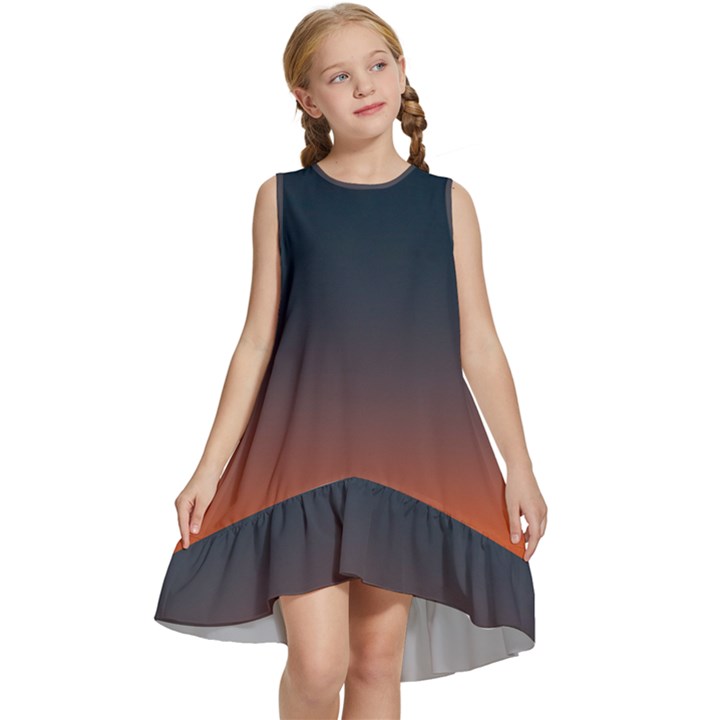 Sky Gradient Kids  Frill Swing Dress