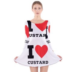 I Love Custard Long Sleeve Velvet Skater Dress by ilovewhateva