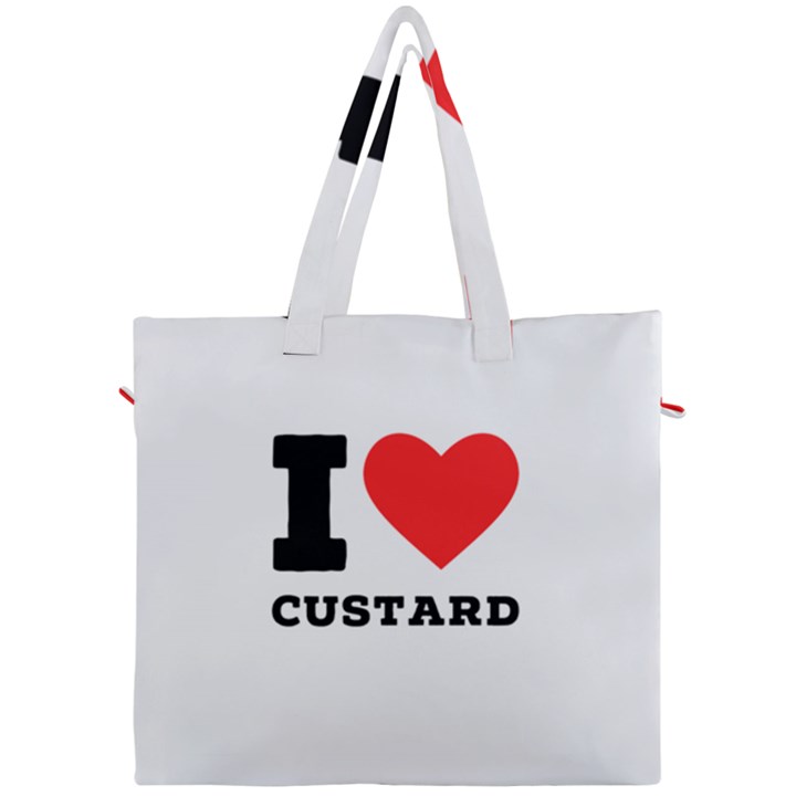 I love custard Canvas Travel Bag