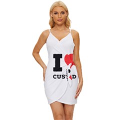 I Love Custard Wrap Tie Front Dress by ilovewhateva