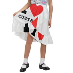 I Love Custard Kids  Ruffle Flared Wrap Midi Skirt