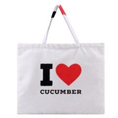 I Love Cucumber Zipper Large Tote Bag by ilovewhateva