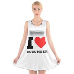 I Love Cucumber V-neck Sleeveless Dress by ilovewhateva